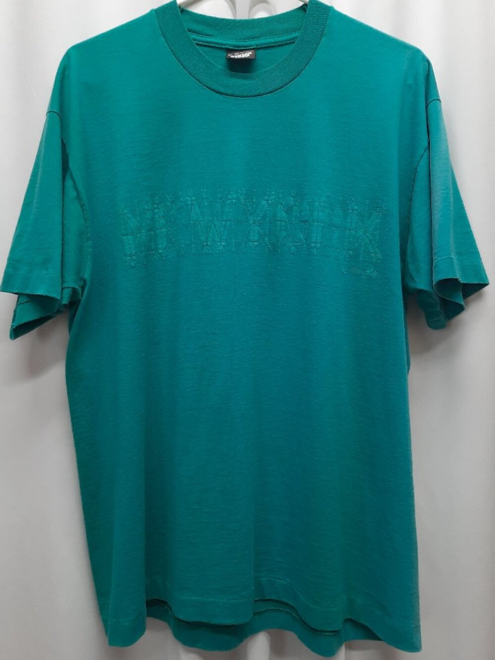 Vintage 1991 NYC Architectural Graphic Tee XL Single Stitch Sunfaded Thrashed